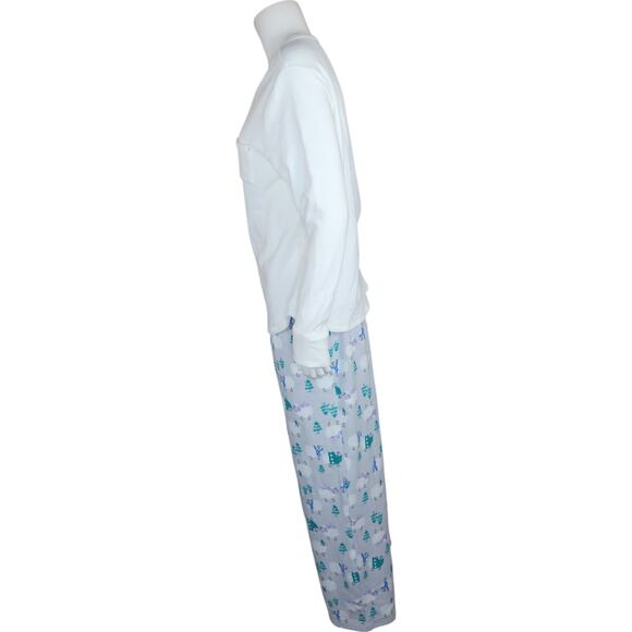 Cuddl Duds Regular Fleecewear with Stretch Pajama Set, Ivry/WollySheep Medium - Picture 5 of 16